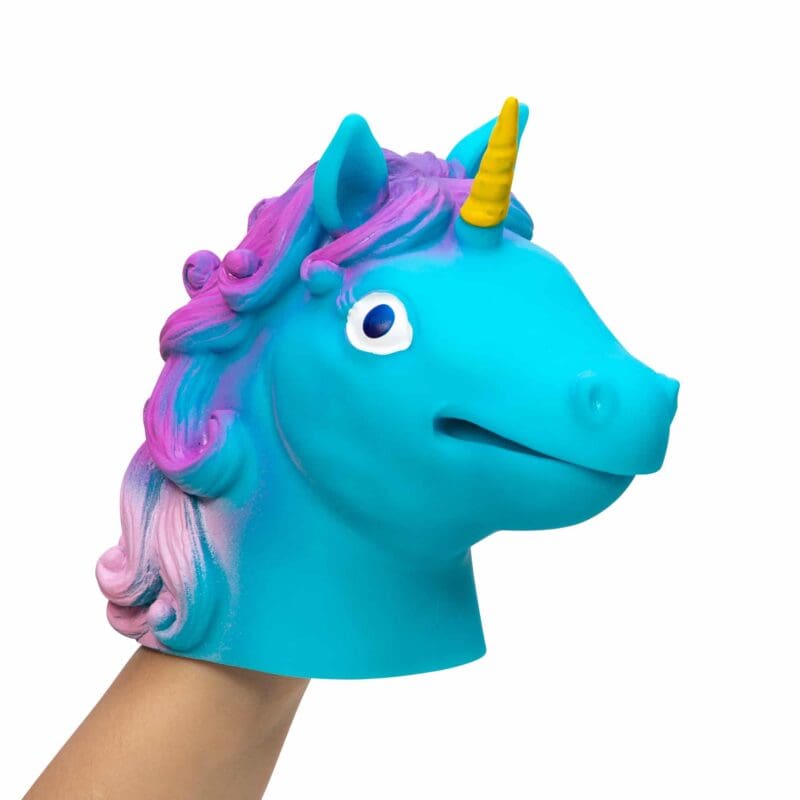 UHP-Unicorn-Hand-Puppet-Blue-3Q-Right-Closed-web Unicorn Hand Puppet on hand blue